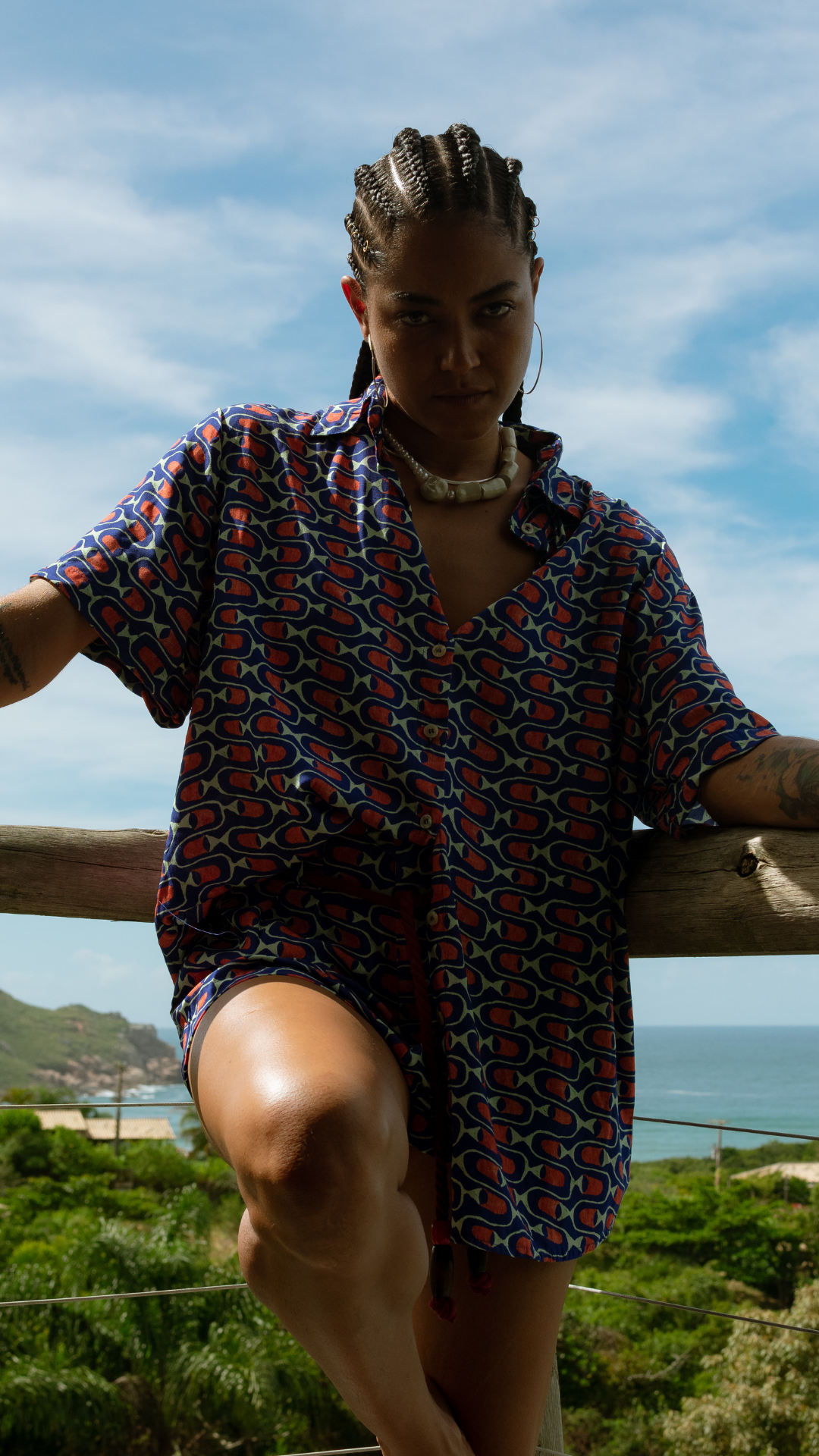 Short V | Print Cardume Profundo