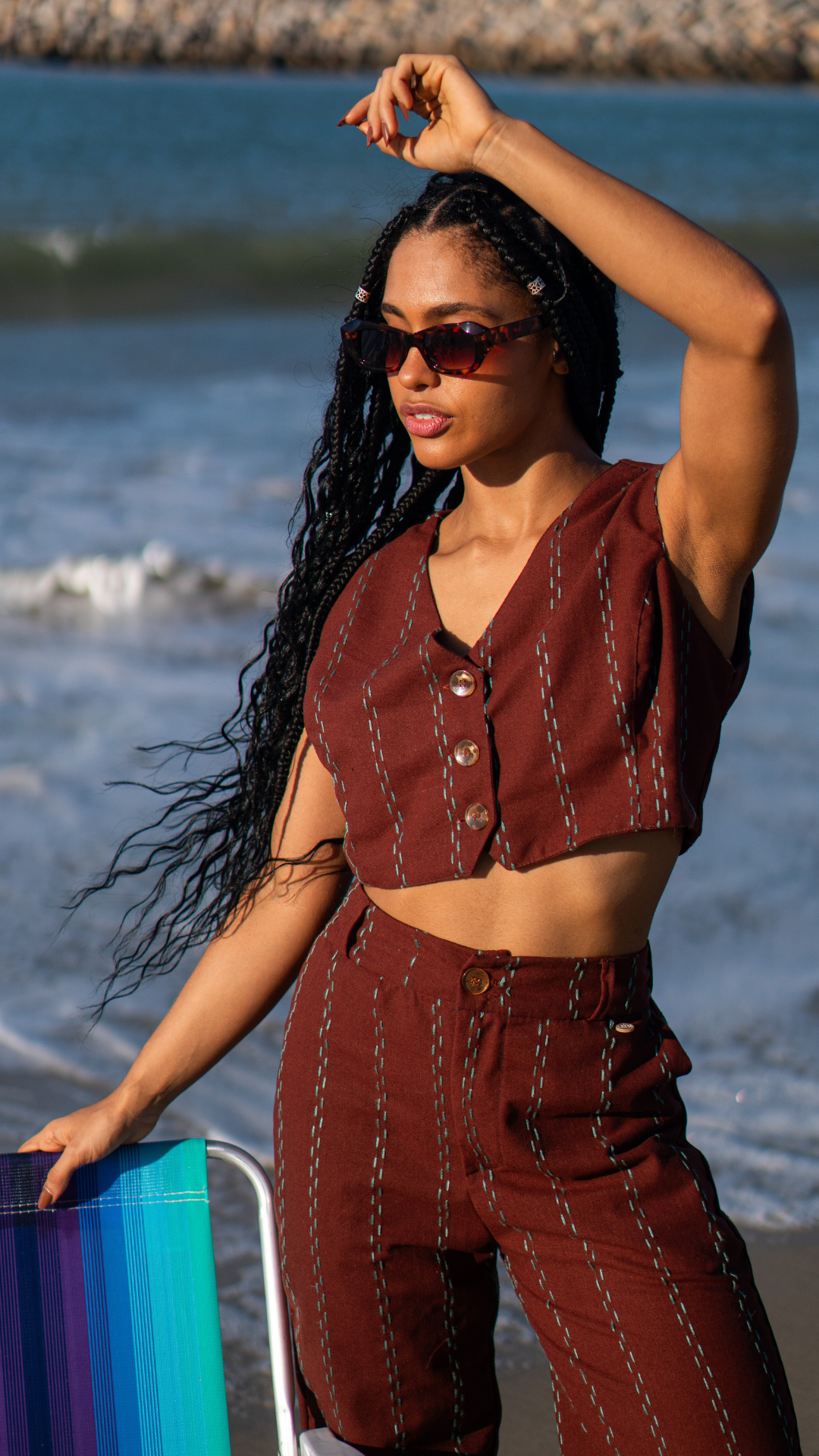 Calça Alfaiataria Linho | Cor Marrom Mar