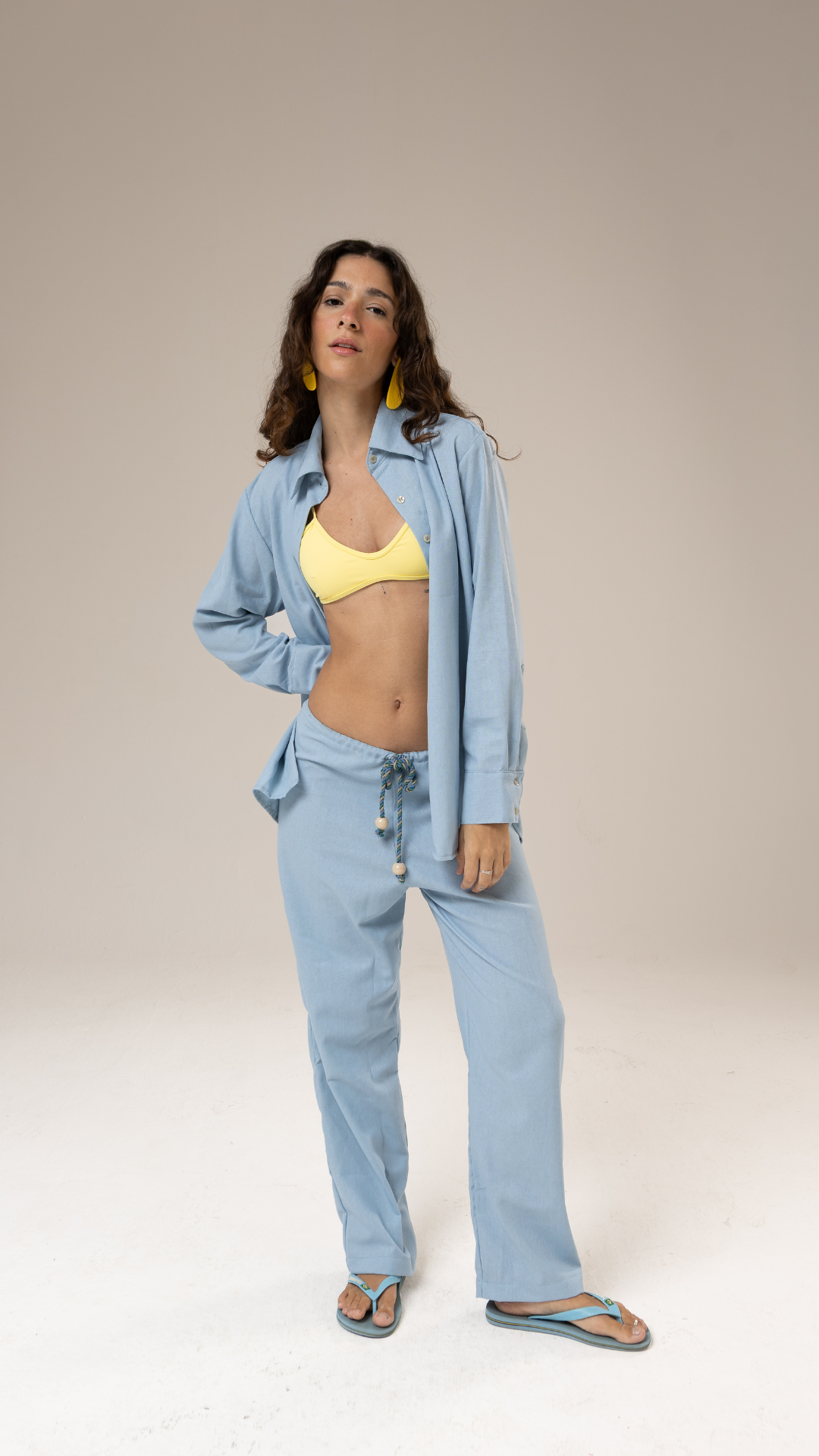 Calça Mari Mari Linho | Cor Blue Key