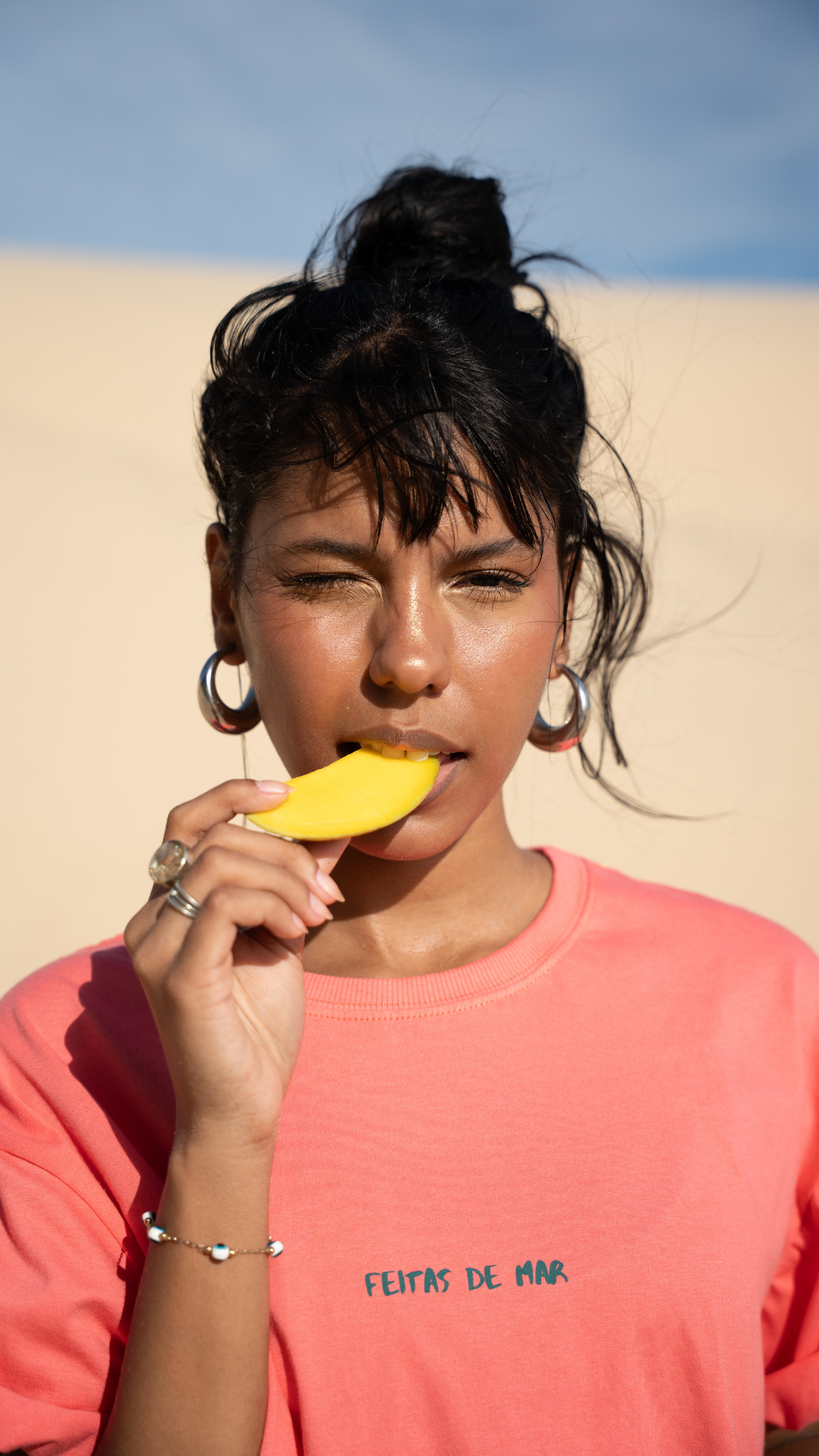 Camiseta Feitas de Mar Kite | Cor Coral