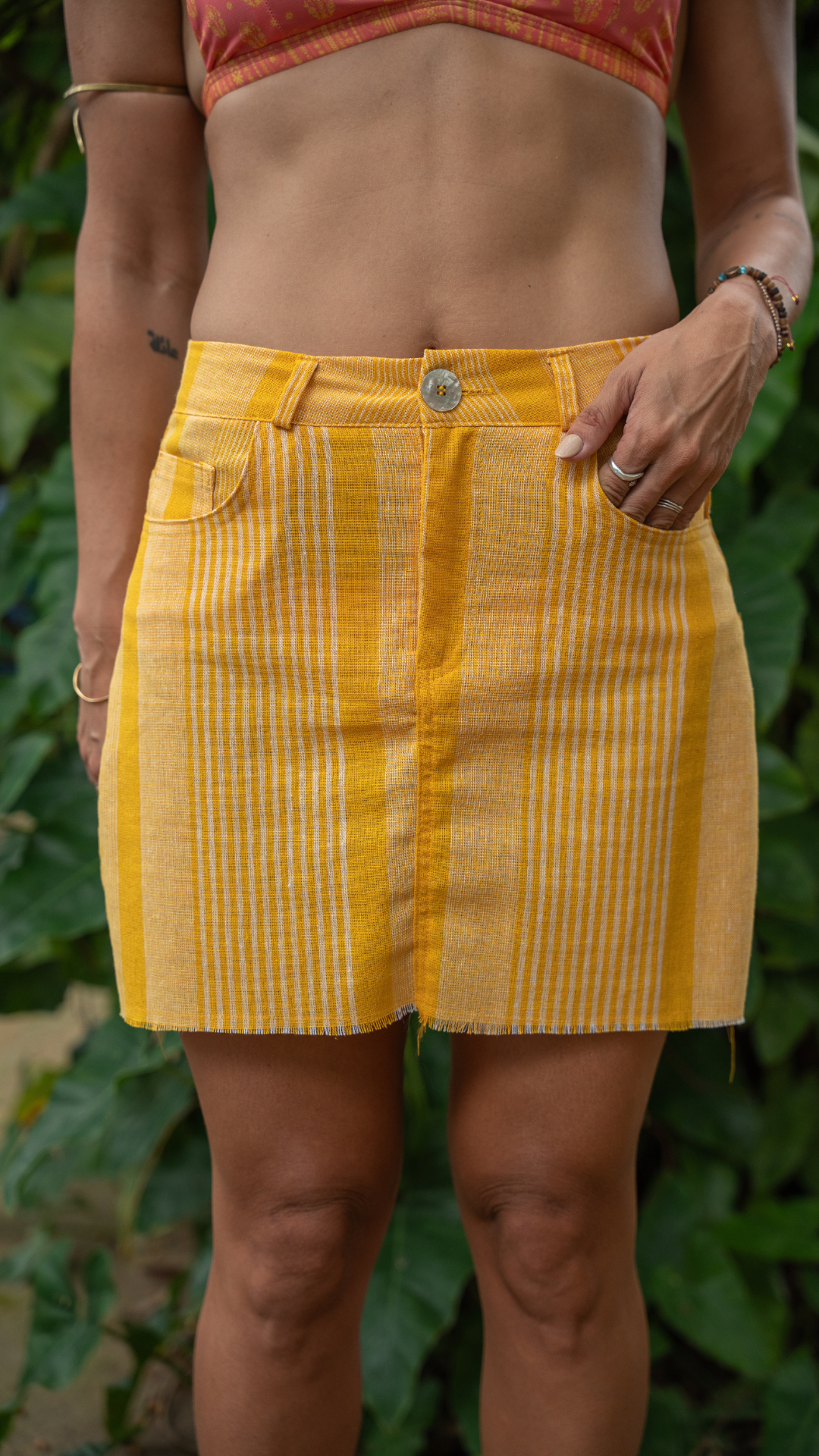 Mini Saia Linho | Cor Solar