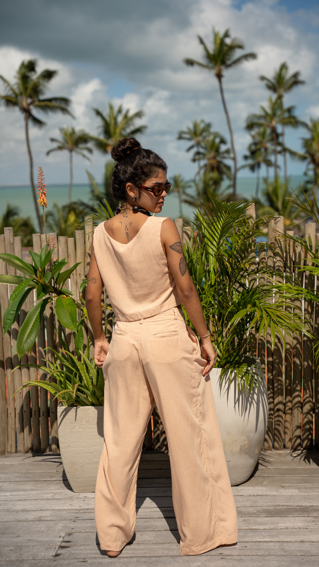 Blusa Nós Linho | Cor Dunas