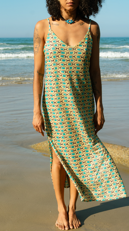 Vestido Midi Tule | Print Cardume Luminar