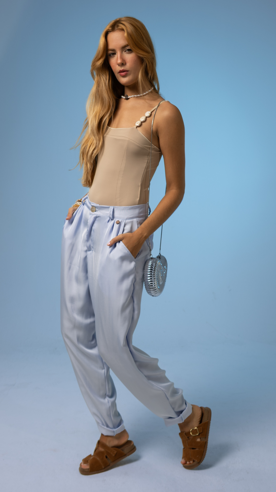 Calça Ballon | Cor Céu de Mar