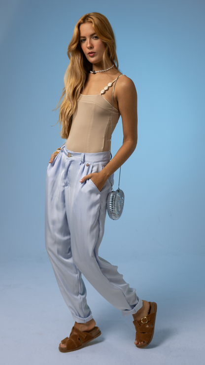 Calça Ballon | Cor Céu de Mar