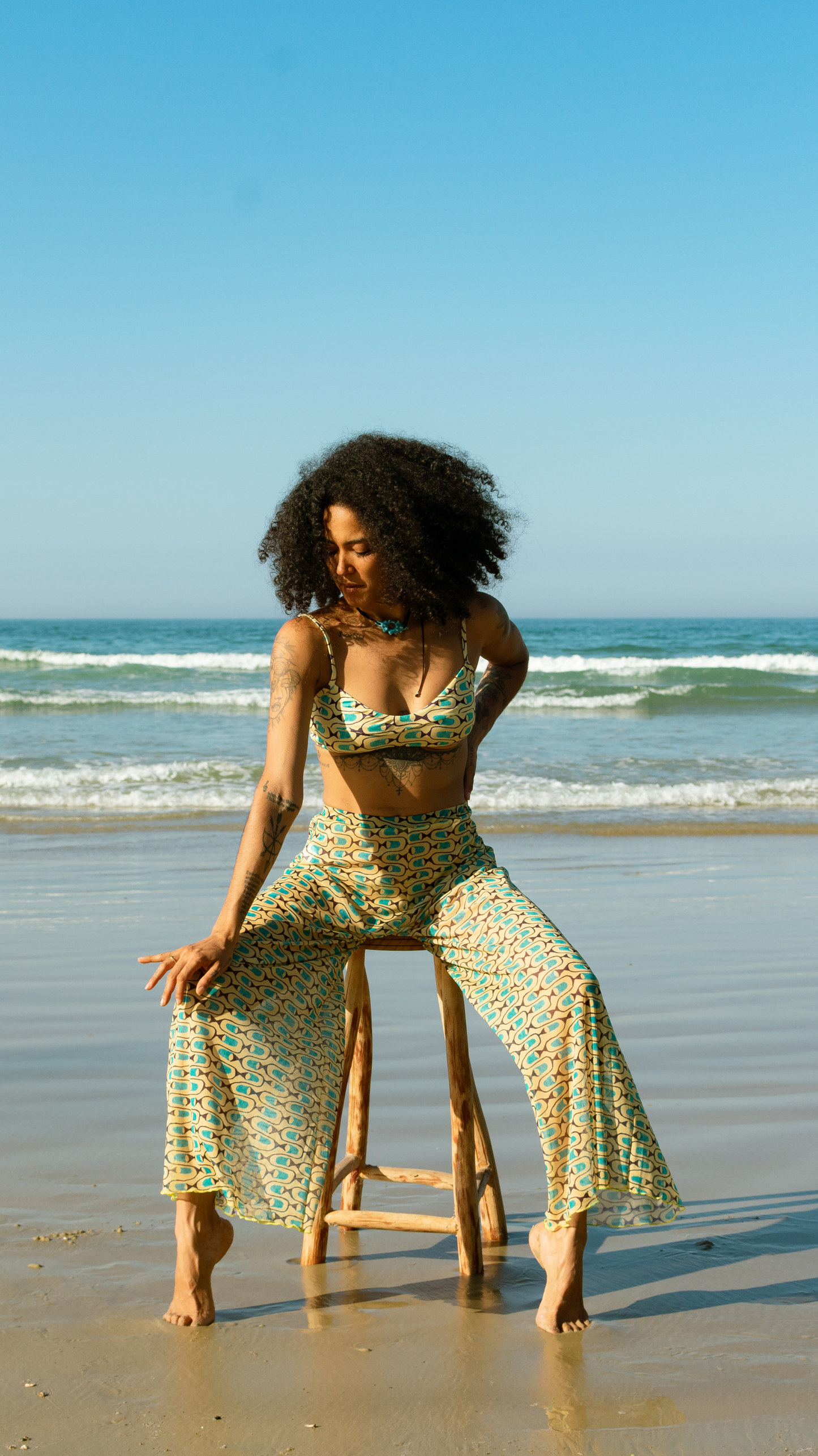 Calça Pantalona Tule | Print Cardume Luminar