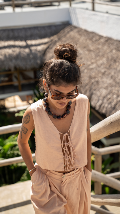 Blusa Nós Linho | Cor Dunas
