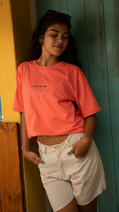 Camiseta Feitas de Mar Surf | Cor Coral