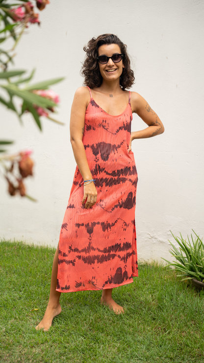 Vestido Midi Tule | Cor Tie Dye Solar