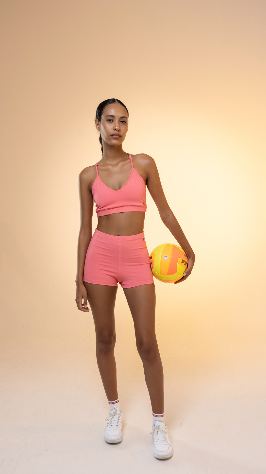 Mini Short Retrô Power Flex | Cor Coral