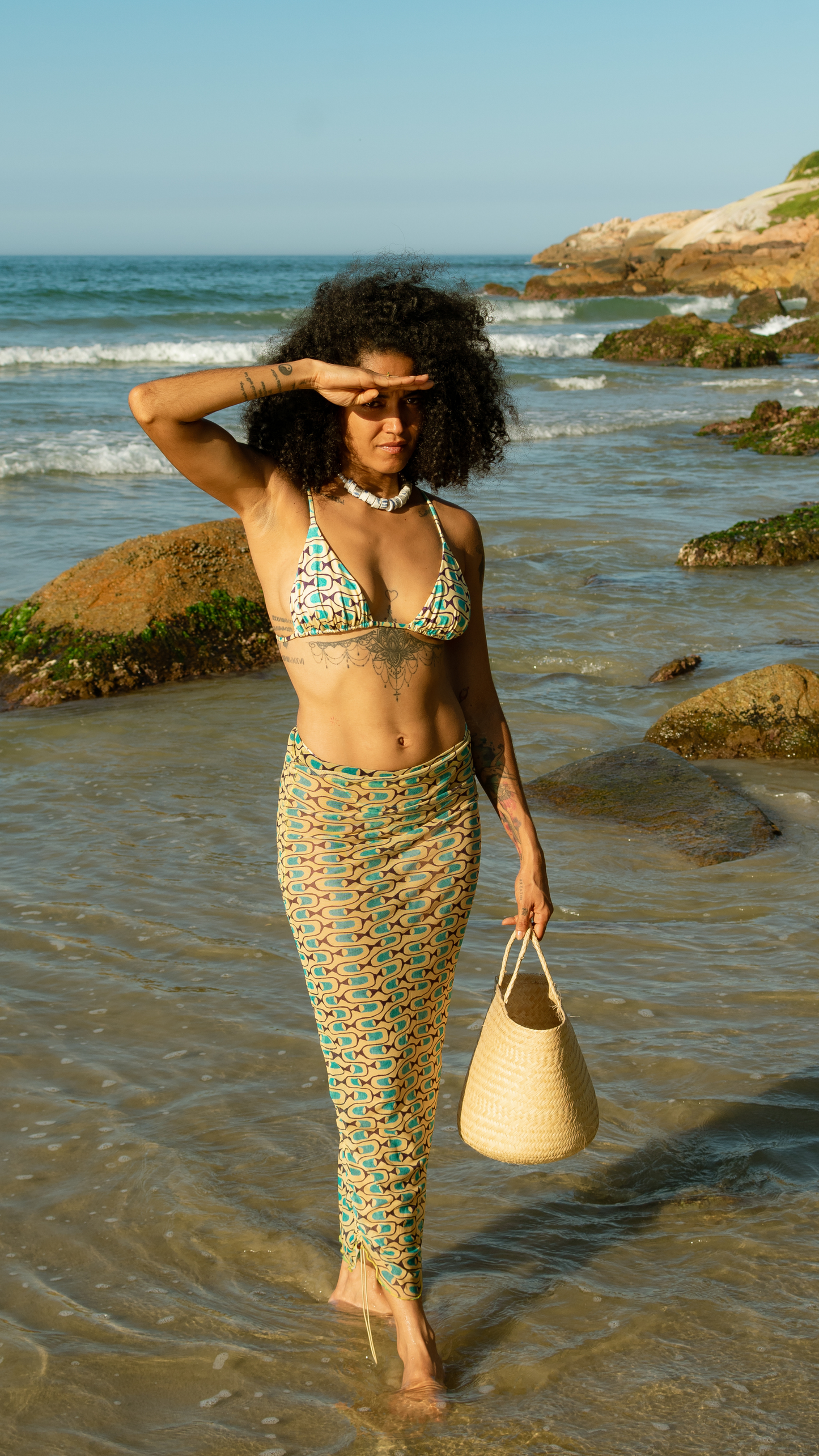 Vestido Saia TQC Tule  | Print Cardume Luminar