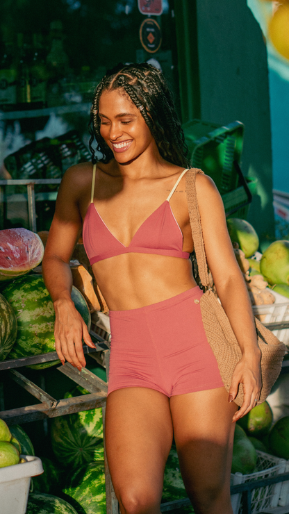 Mini Short Retrô | Cor Verão Solar Rosé