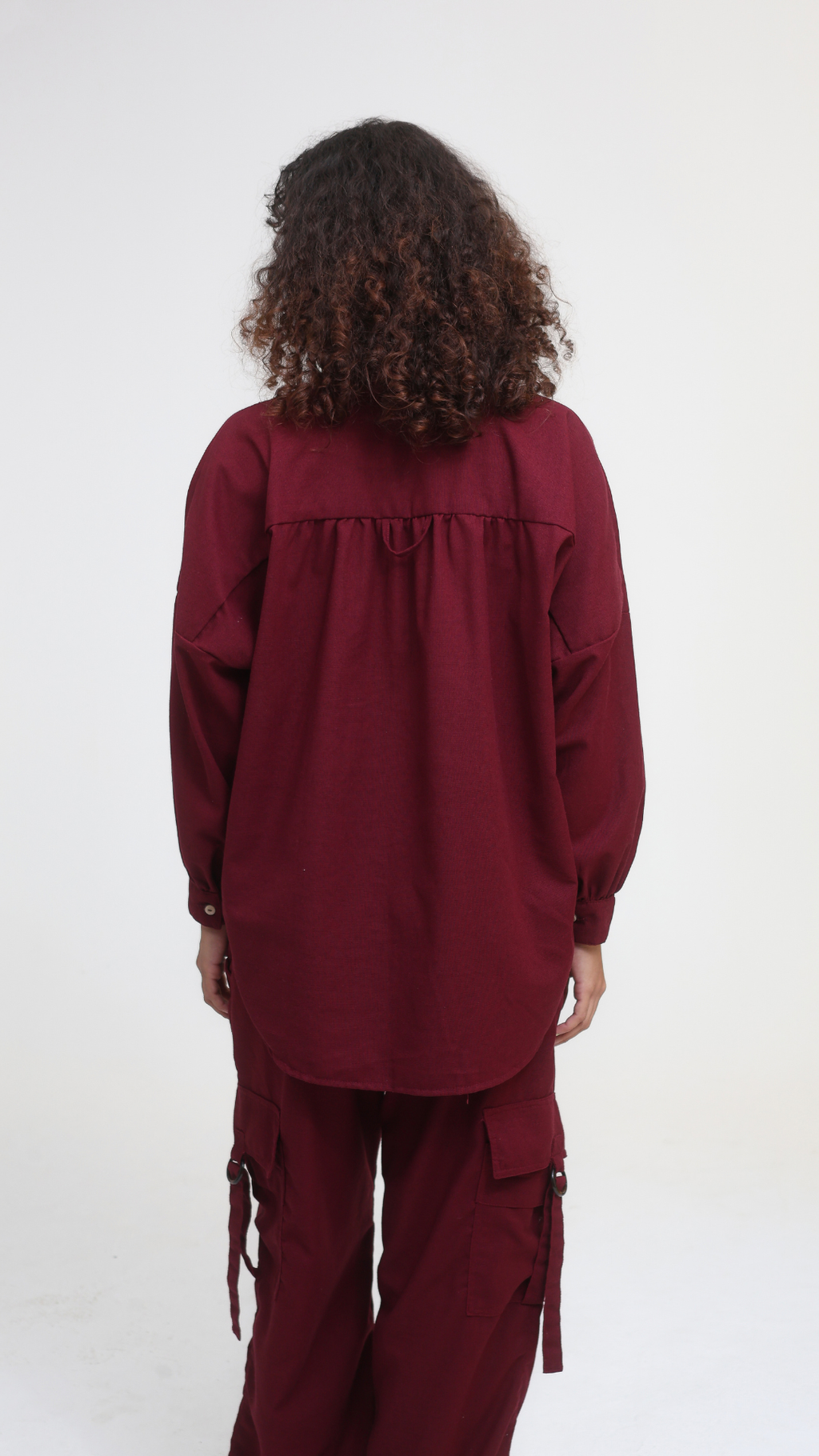 Calça Cargo Linho | Cor Merlot