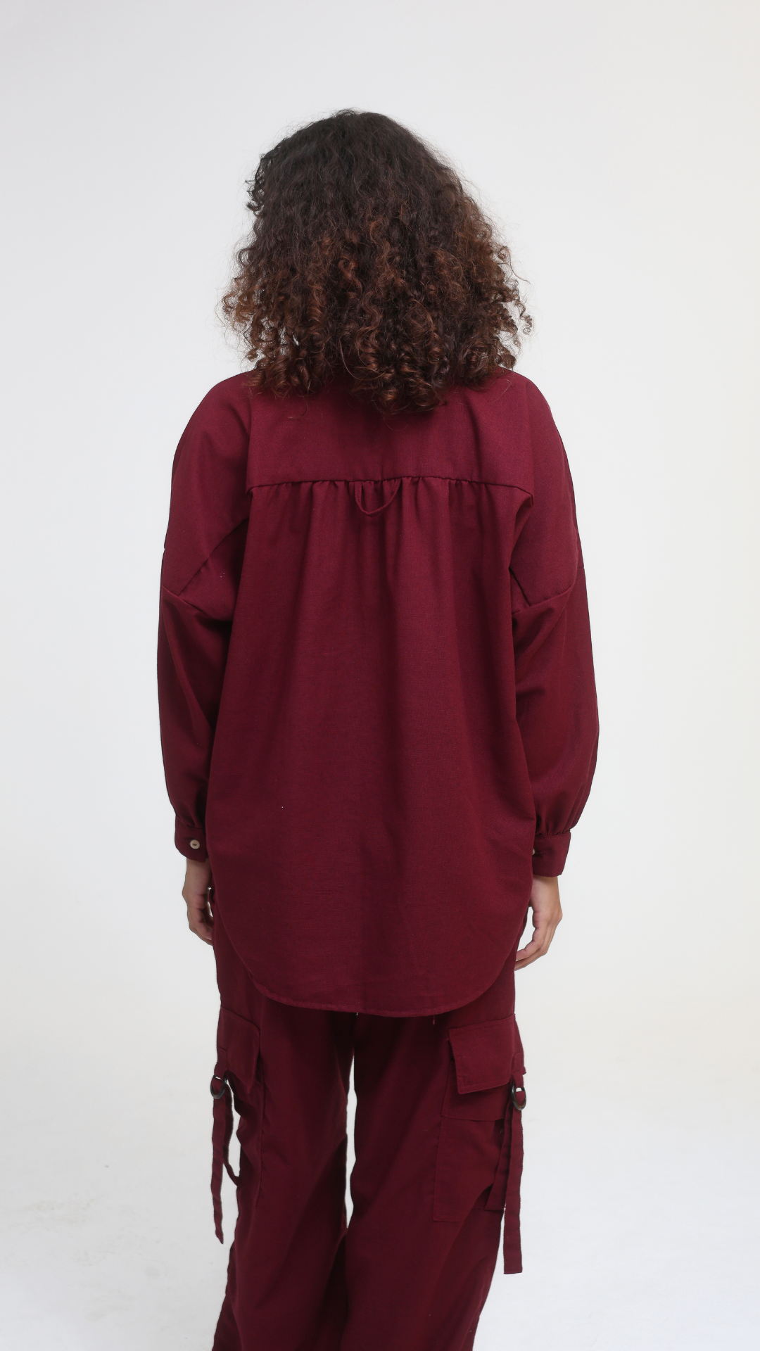 Camisa Oversized Linho | Cor Merlot