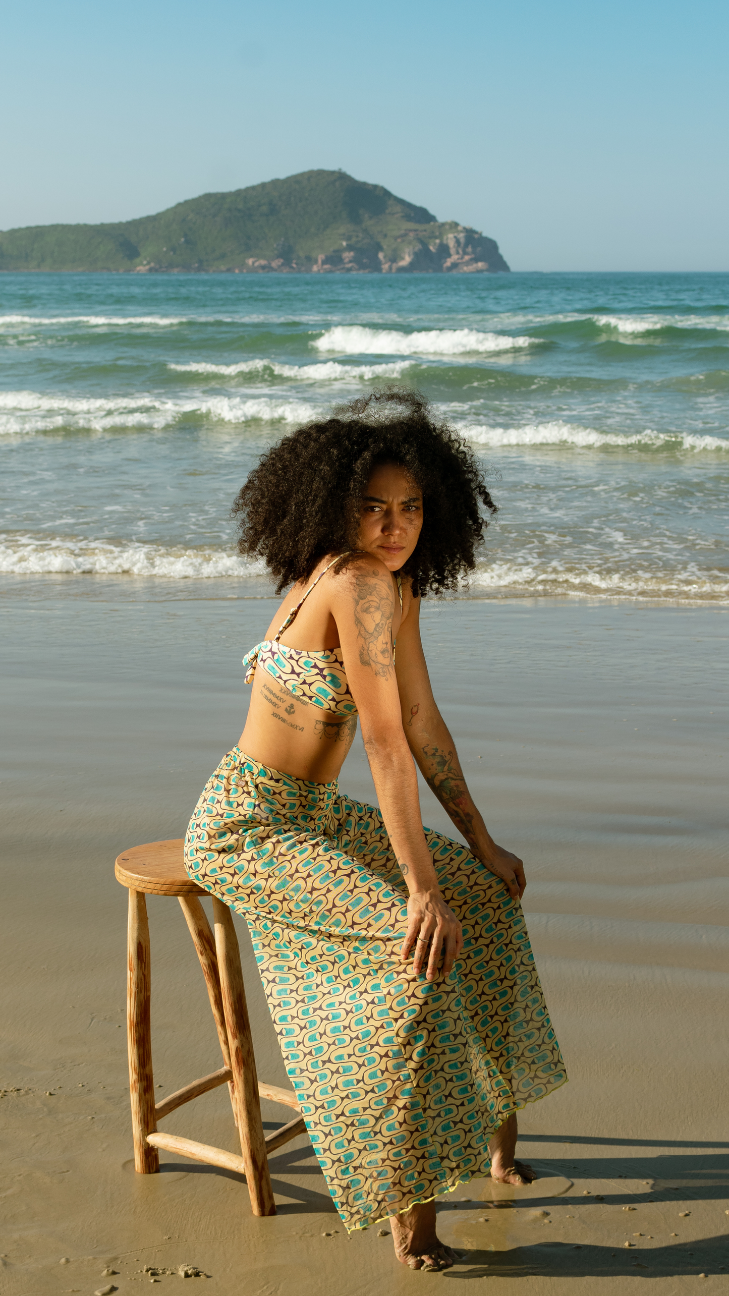 Calça Pantalona Tule | Print Cardume Luminar