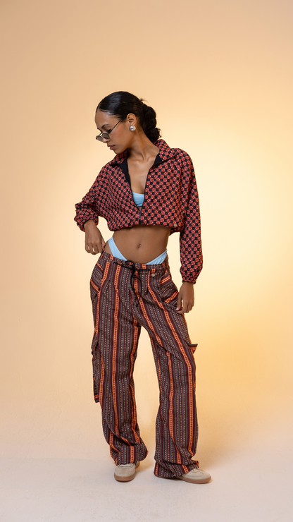 Maxi Jaqueta Cropped Aqualeve | Print Flor do Amarante