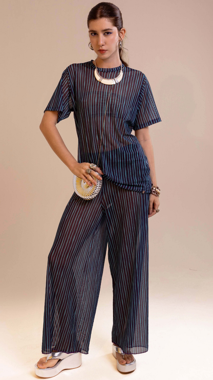 Calça Pantalona Tule | Print Altamaré Oceano Violeta