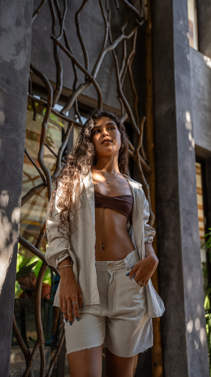 Camisa Sasha Linho | Cor Silver
