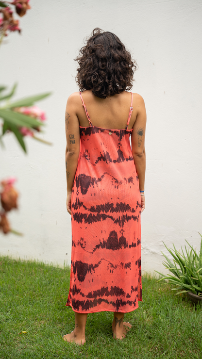 Vestido Midi Tule | Cor Tie Dye Solar