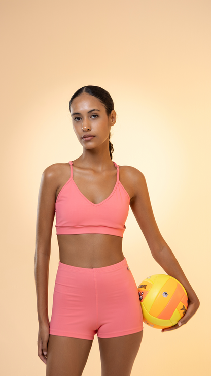 Mini Short Retrô Power Flex | Cor Coral