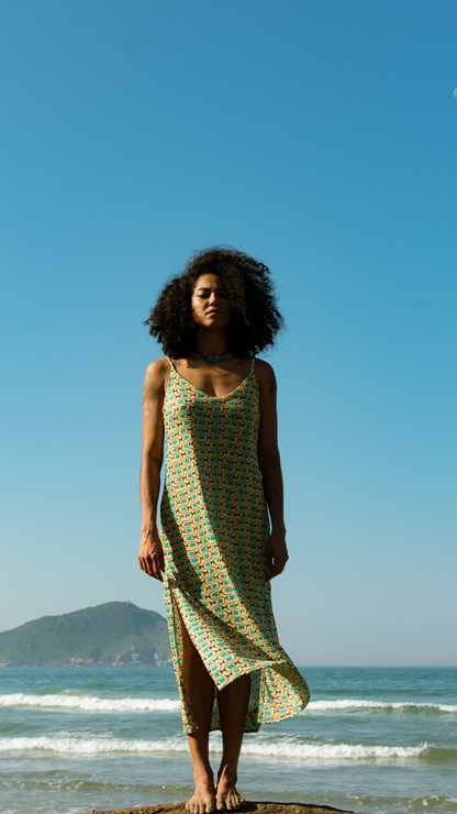 Vestido Midi Tule | Print Cardume Luminar