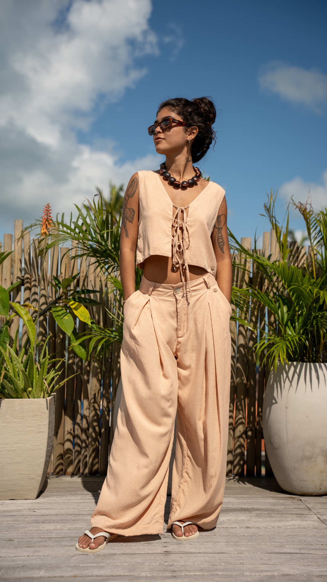Pantalona Linho | Cor Dunas