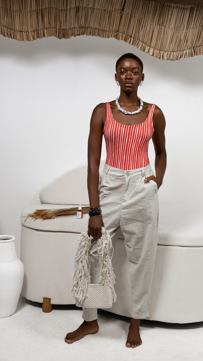 Calça Balloon Linho | Cor Bruma Ao Mar