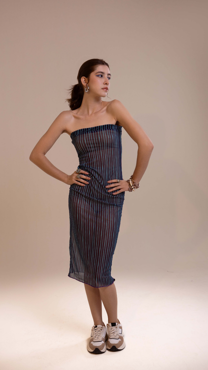 Vestido Saia TQC Tule  | Print Altamaré Oceano Violeta