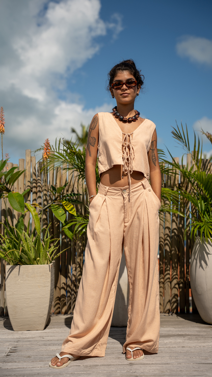 Pantalona Linho | Cor Dunas