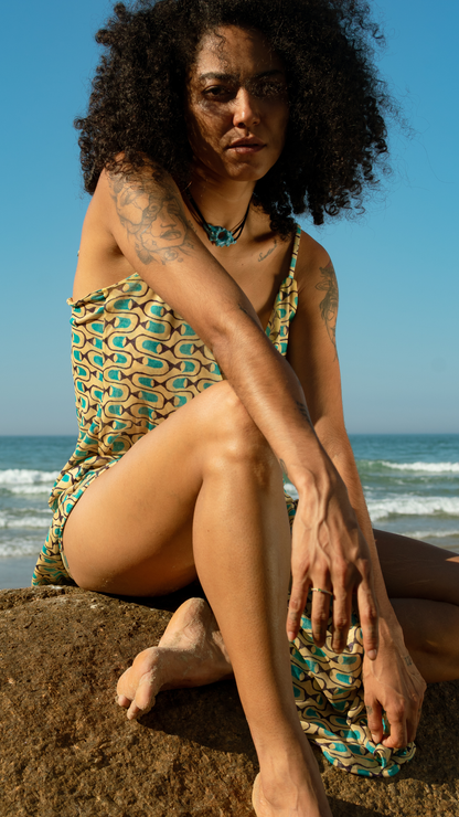 Vestido Midi Tule | Print Cardume Luminar