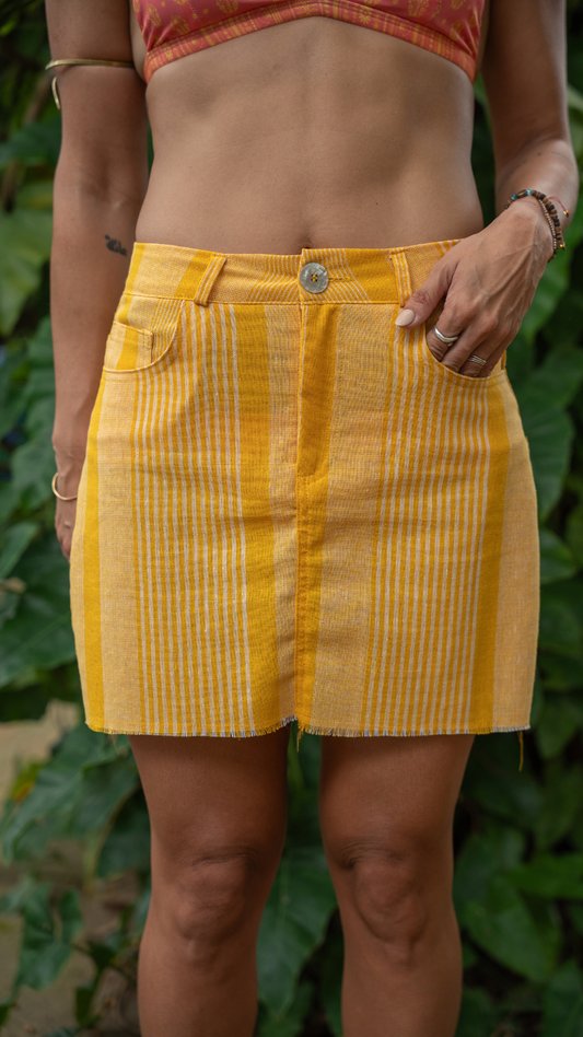 Mini Saia Linho | Cor Solar