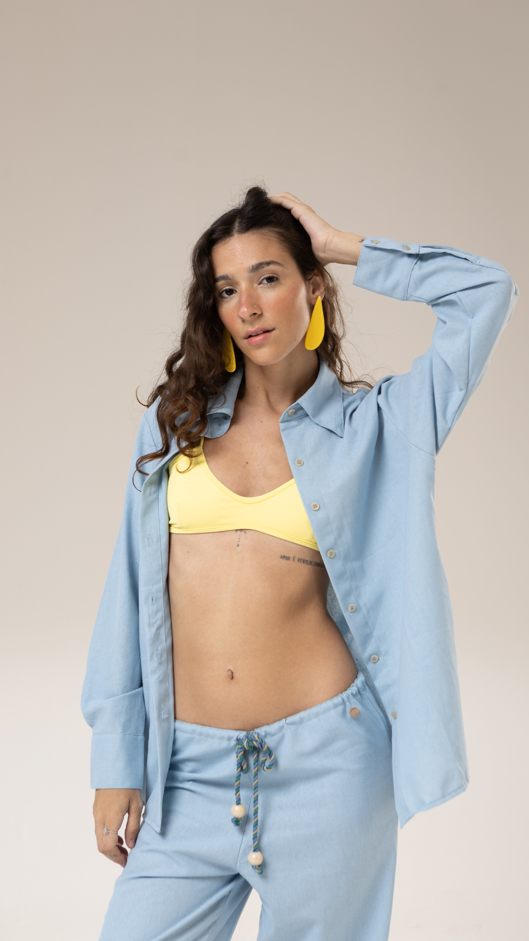 Camisa Sasha Linho | Cor Blue Key