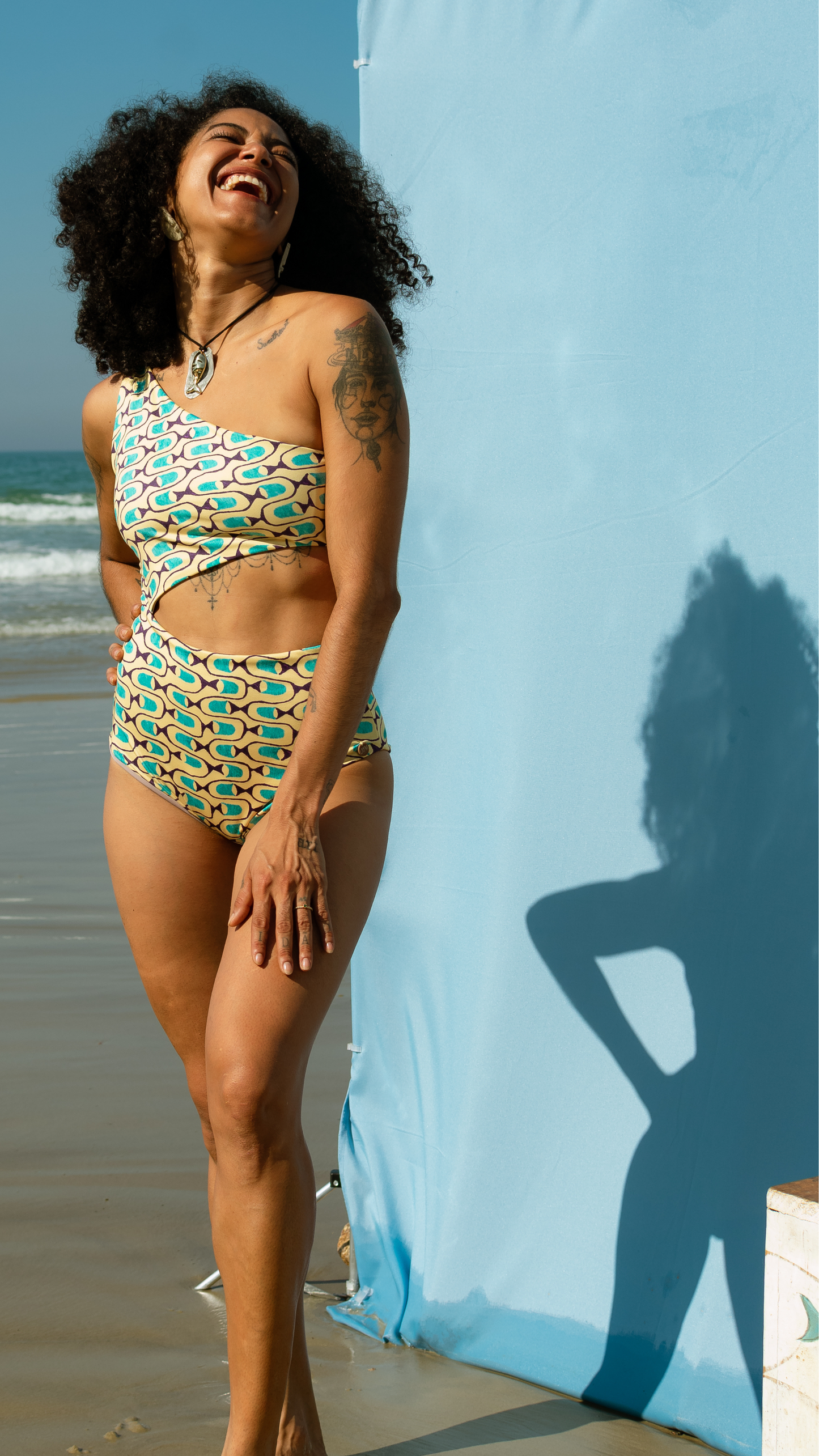 Maiô Um Ombro Só | Print Cardume Luminar