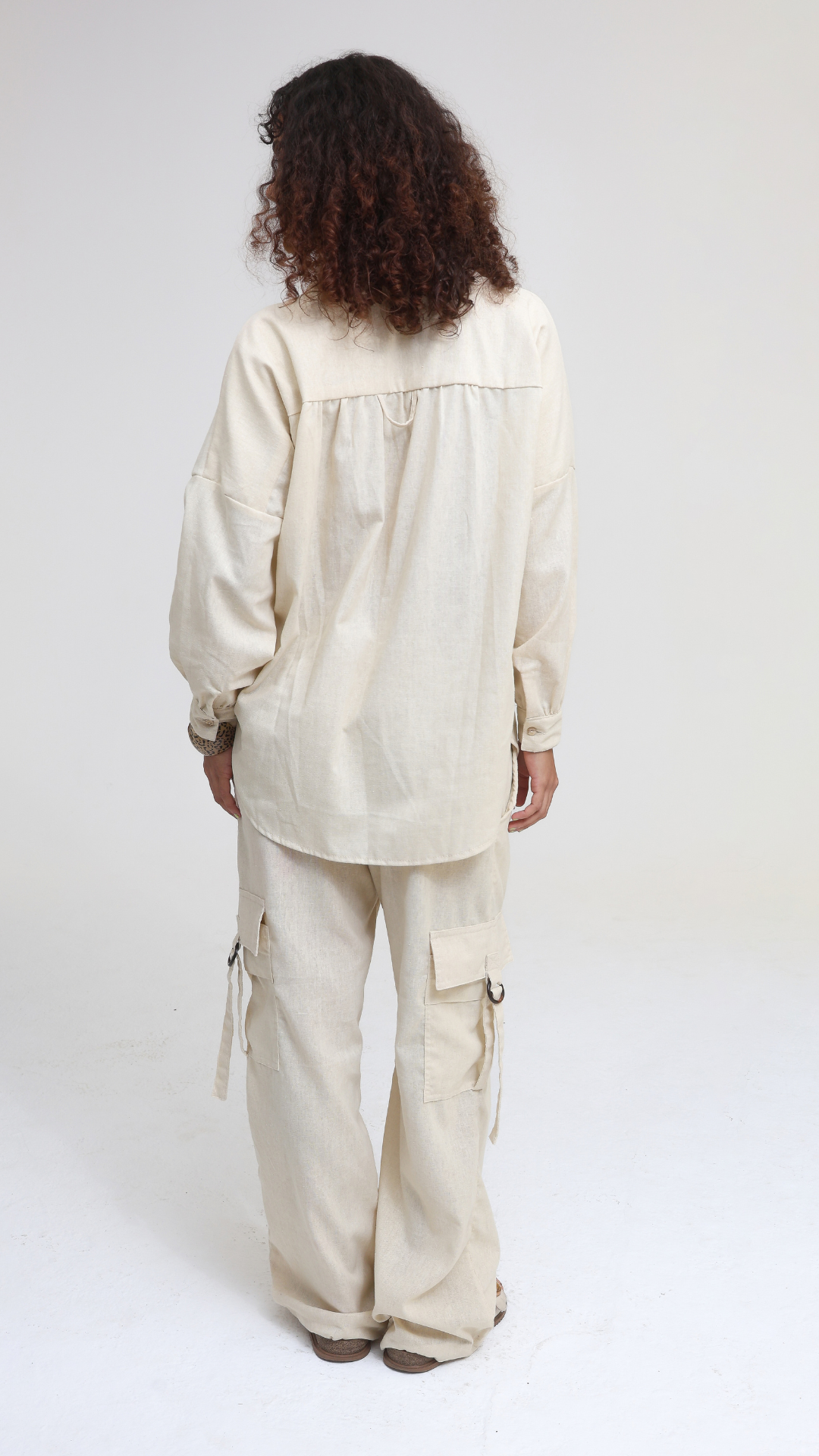 Calça Cargo Linho | Cor Bruma