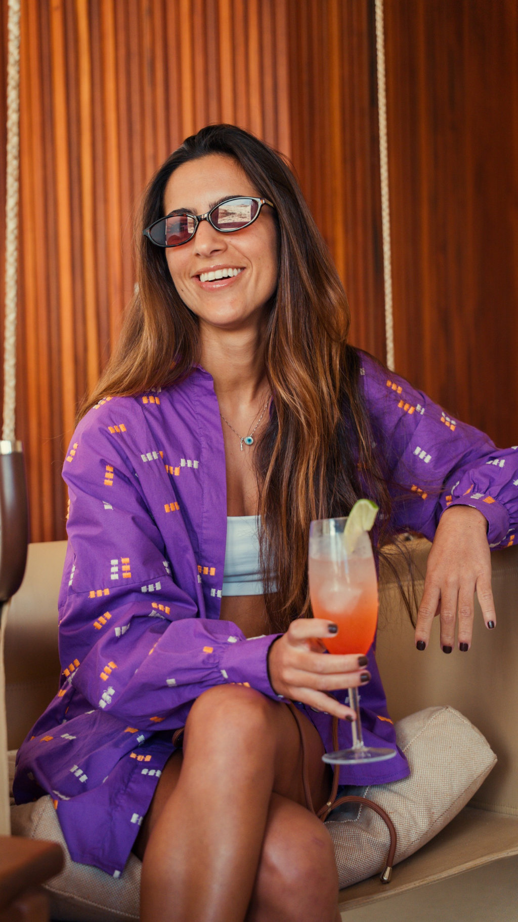 Camisa Oversized Viscose | Cor Código do Mar Oceano Violeta