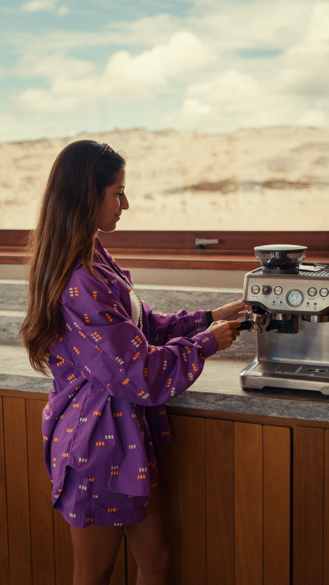 Camisa Oversized Viscose | Cor Código do Mar Oceano Violeta